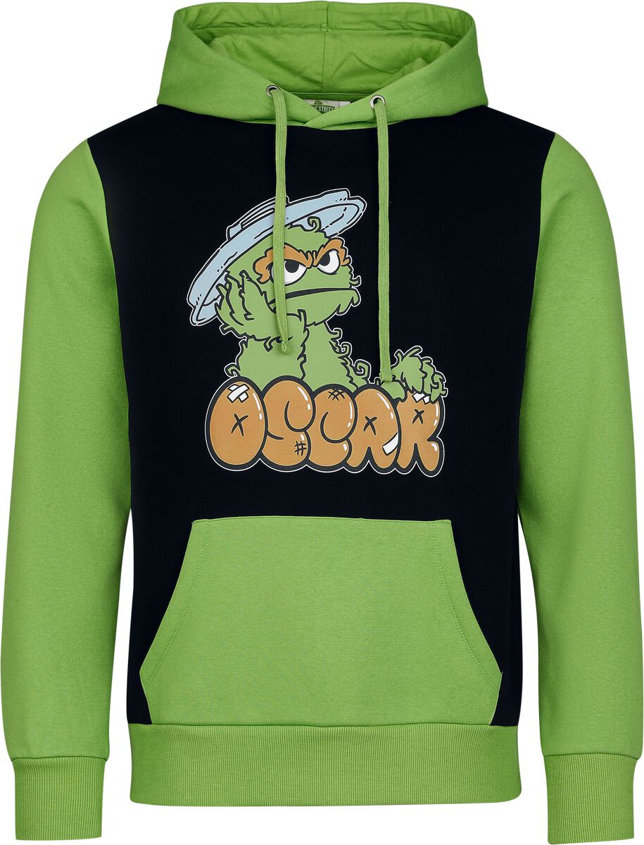 Sesame Street Oskar Mikina s kapucí zelená/cerná - Merchstore.cz Sesame Street Oskar Mikina s kapucí zelená/cerná - Merchstore.cz