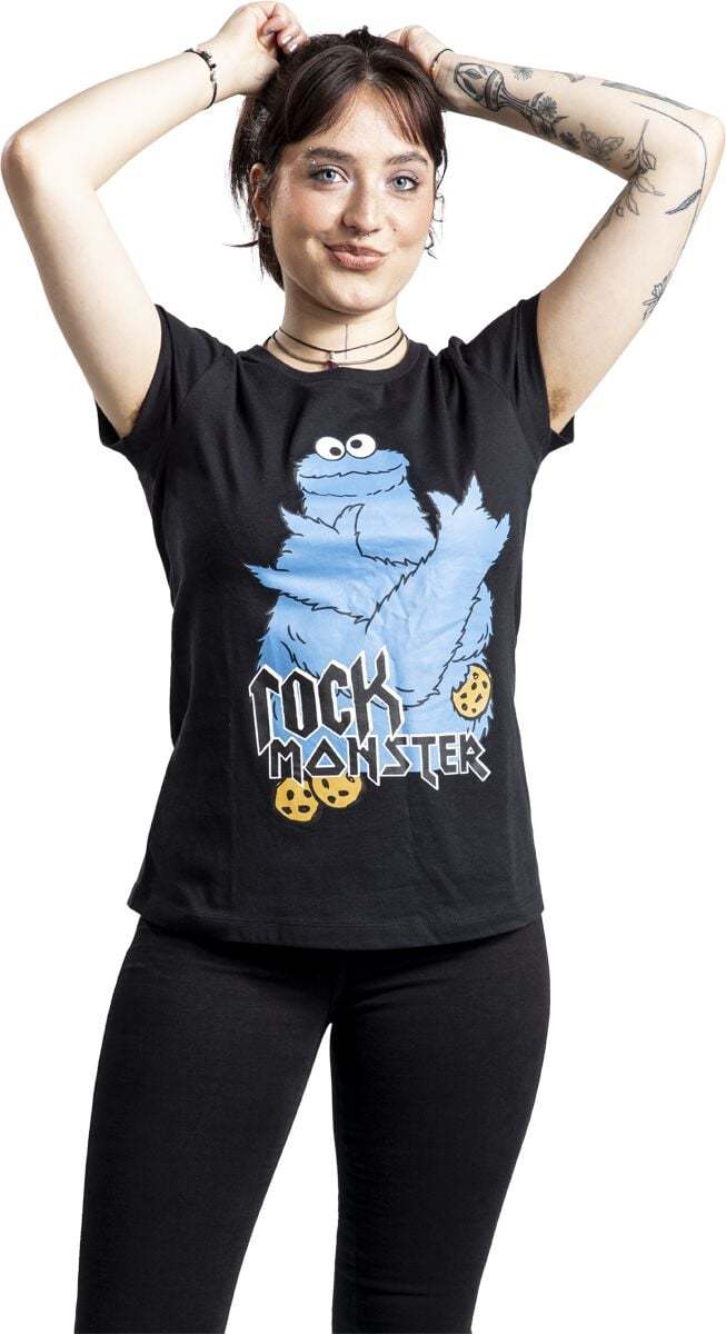 Sesame Street Rock Monster Dámské tričko černá - Merchstore.cz Sesame Street Rock Monster Dámské tričko černá - Merchstore.cz