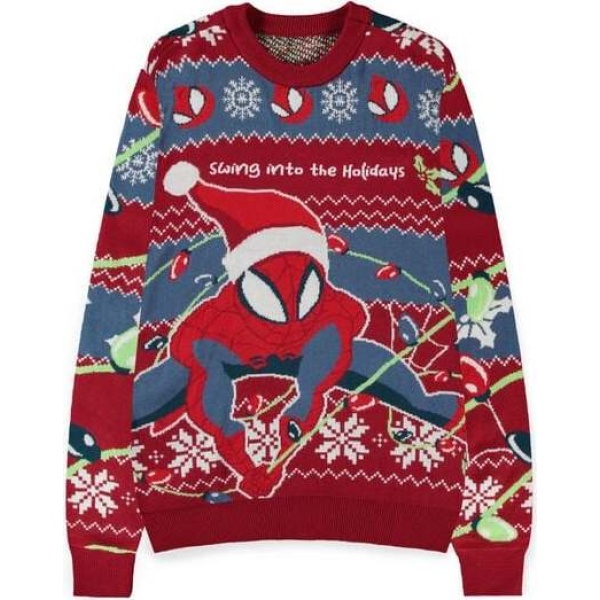 Spider-Man Swing Into The Holidays Pletený svetr vícebarevný - Merchstore.cz