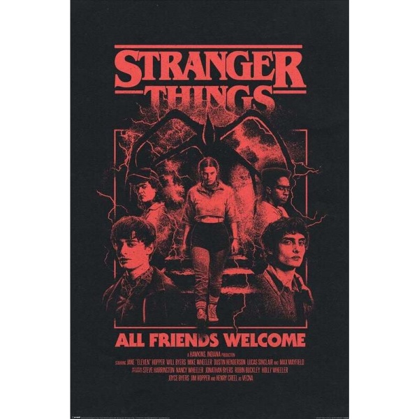 Stranger Things All Friends Welcome plakát vícebarevný - Merchstore.cz