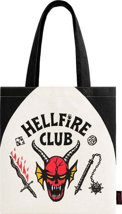 Stranger Things Hellfire Club Plátená taška bílá/cerná/cervená - Merchstore.cz Stranger Things Hellfire Club Plátená taška bílá/cerná/cervená - Merchstore.cz