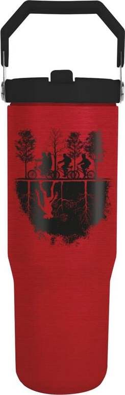 Stranger Things Láhev Upside Down láhev cervená/cerná - Merchstore.cz