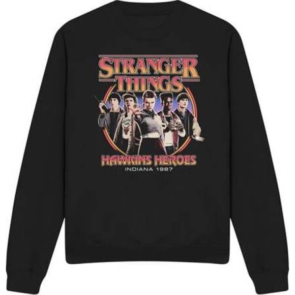 Stranger Things Season 5 - Hawkins Heroes Group 1987 Mikina černá - Merchstore.cz