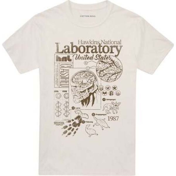 Stranger Things Season 5 - Hawkins Lab Mono Tričko přírodní - Merchstore.cz