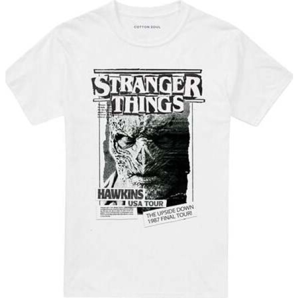 Stranger Things Season 5 - Newspaper Vecna Tričko bílá - Merchstore.cz
