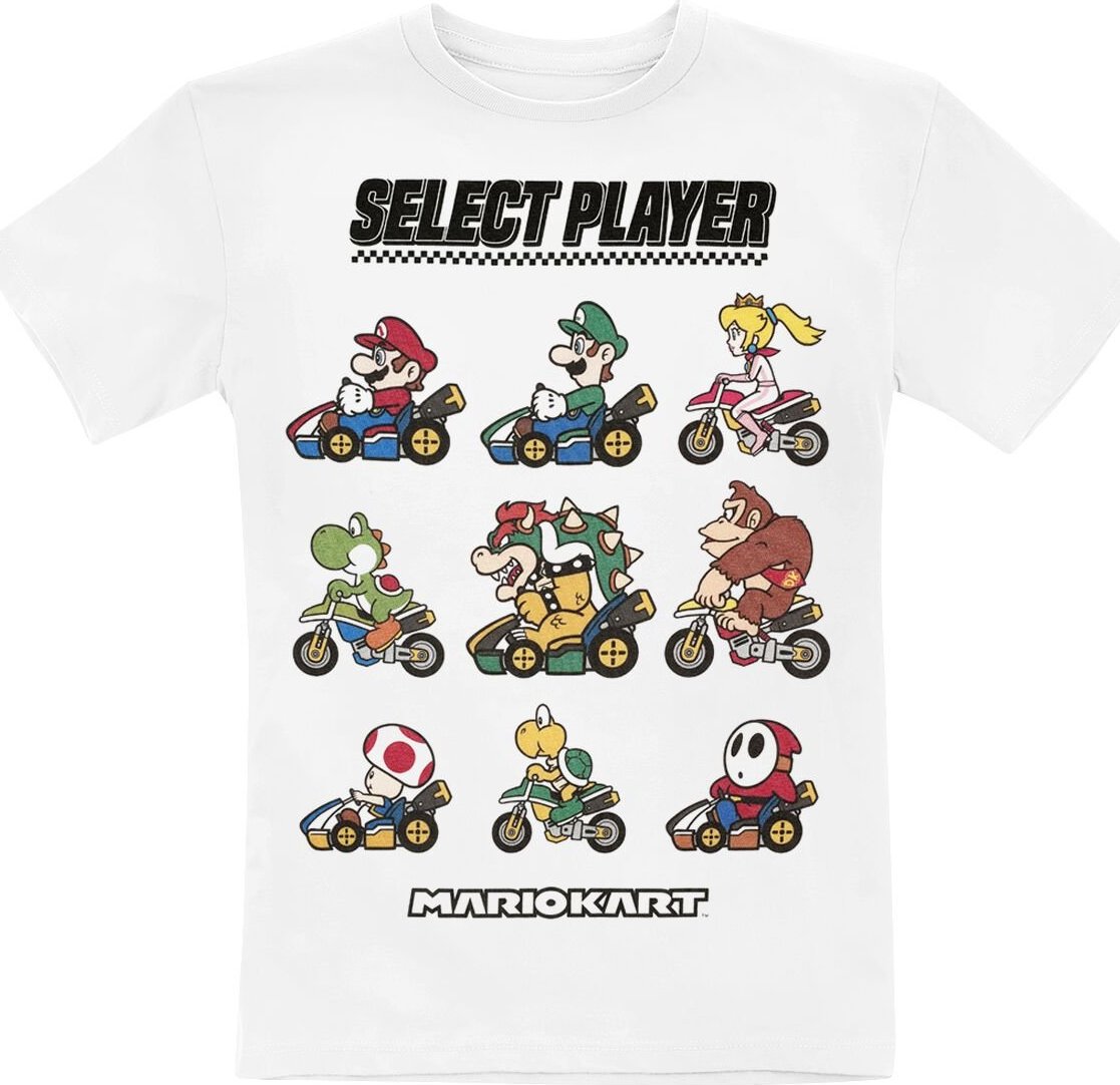 Super Mario Kids - Choose Your Driver detské tricko bílá - Merchstore.cz Super Mario Kids - Choose Your Driver detské tricko bílá - Merchstore.cz