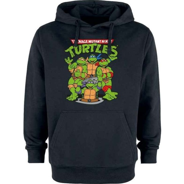 Teenage Mutant Ninja Turtles Turtles Group Mikina s kapucí černá - Merchstore.cz