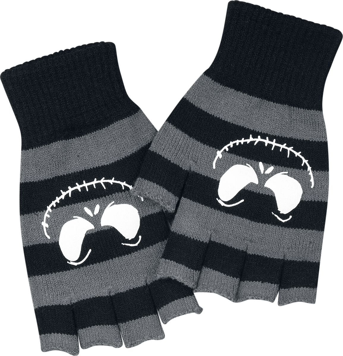The Nightmare Before Christmas Jack Face rukavice bez prstů cerná/šedá - Merchstore.cz The Nightmare Before Christmas Jack Face rukavice bez prstů cerná/šedá - Merchstore.cz