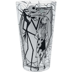 The Nightmare Before Christmas Jack & Sally sklenicka standard - Merchstore.cz