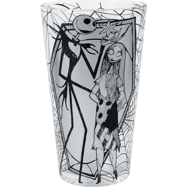 The Nightmare Before Christmas Jack & Sally sklenicka standard - Merchstore.cz