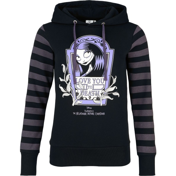 The Nightmare Before Christmas Love You To Death Dámská mikina s kapucí cerná/šeríková - Merchstore.cz