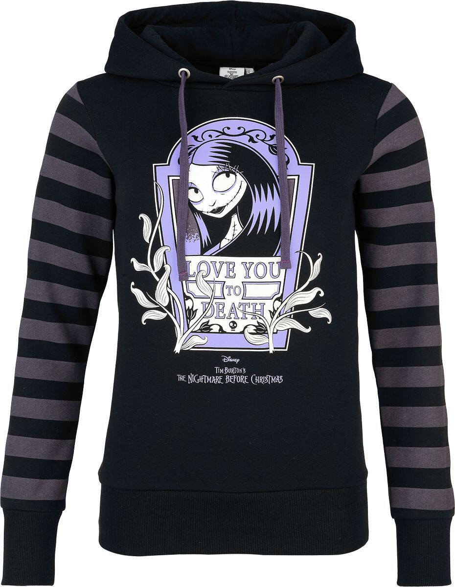 The Nightmare Before Christmas Love You To Death Dámská mikina s kapucí cerná/šeríková - Merchstore.cz