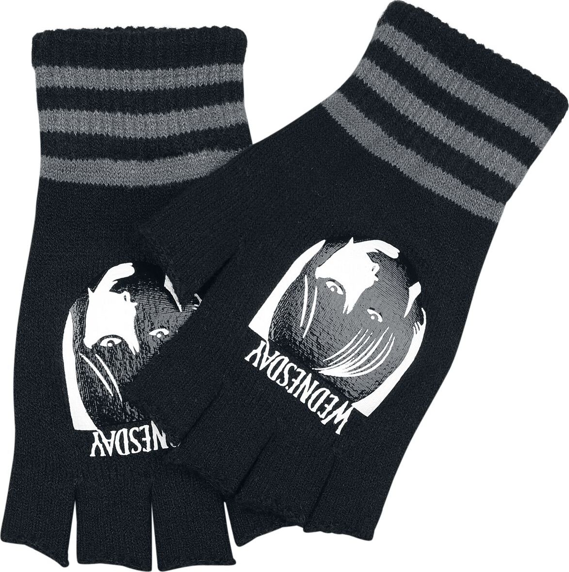 Wednesday Wednesday - Logo rukavice bez prstů cerná/šedá - Merchstore.cz Wednesday Wednesday - Logo rukavice bez prstů cerná/šedá - Merchstore.cz