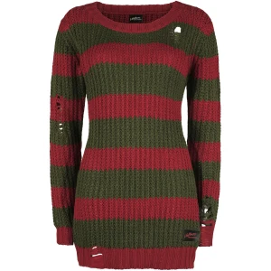A Nightmare on Elm Street Freddy Dámnský svetr cervená/zelená - Merchstore.cz