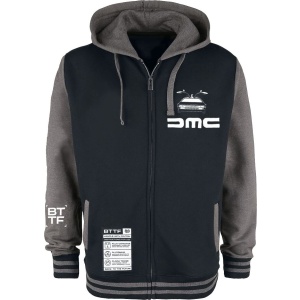 Back To The Future Delorean Mikina s kapucí na zip cerná/tmave zelená