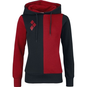 Batman Harley Quinn Dámská mikina s kapucí cervená/cerná - Merchstore.cz