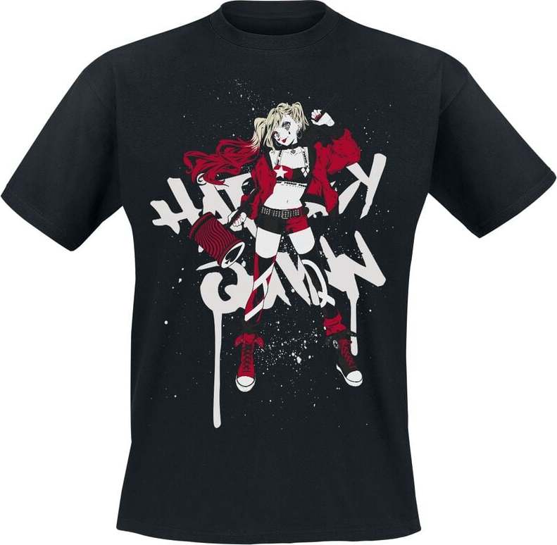 Batman Harley Quinn - Manga Style Tričko černá - Merchstore.cz