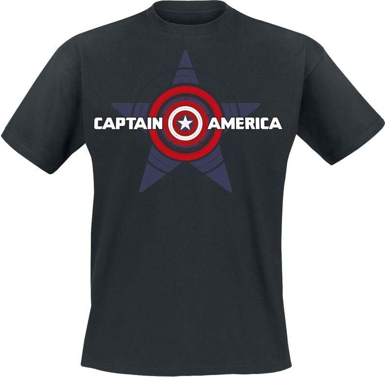 Captain America Big Star Shield Tričko černá - Merchstore.cz Captain America Big Star Shield Tričko černá - Merchstore.cz