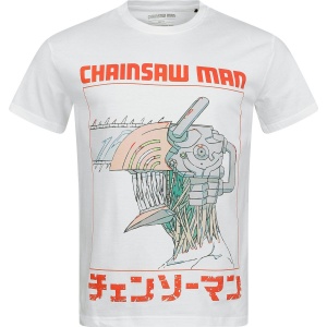 Chainsaw Man Three Tone Chainsaw Tričko bílá