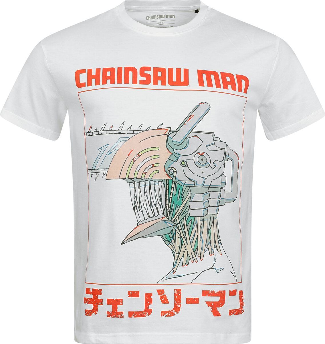 Chainsaw Man Three Tone Chainsaw Tričko bílá - Merchstore.cz Chainsaw Man Three Tone Chainsaw Tričko bílá - Merchstore.cz