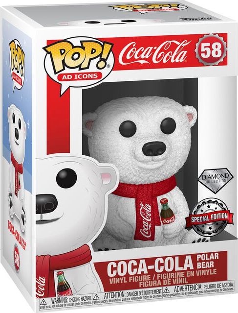 Coca Cola Vinylová figurka č.58 Ad Icons - Coca Cola Polar Bear (Diamond Glitter) Sberatelská postava standard - Merchstore.cz