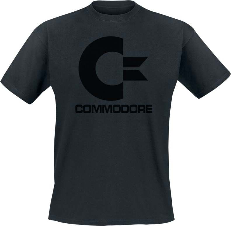 Commodore 64 Commodore Black Logo Tričko černá - Merchstore.cz