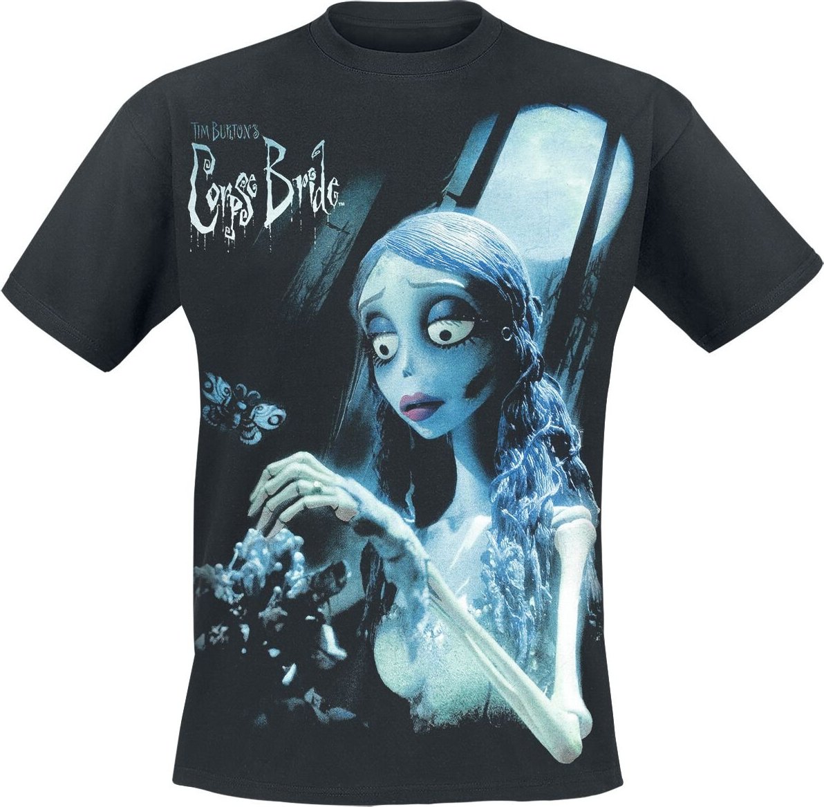 Corpse Bride Emily - Glow In The Dark Tričko černá - Merchstore.cz