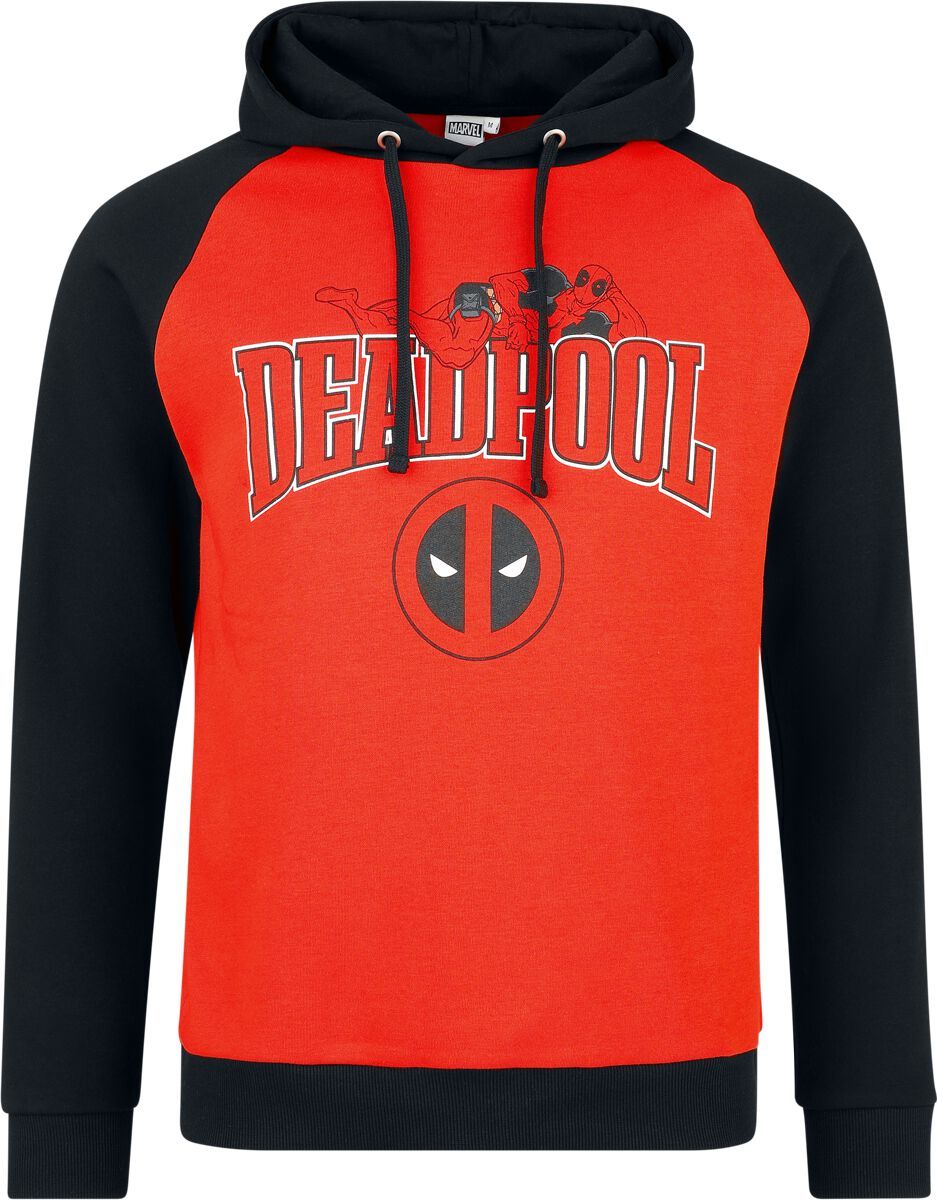Deadpool Logo Mikina s kapucí cervená/cerná - Merchstore.cz