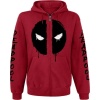 Deadpool Logo Mikina s kapucí na zip červená - Merchstore.cz
