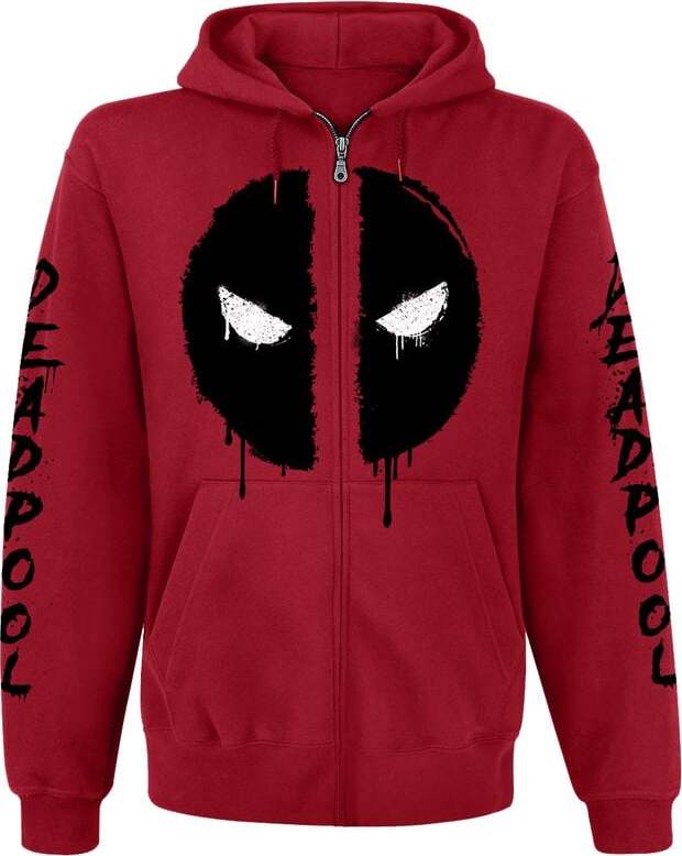 Deadpool Logo Mikina s kapucí na zip červená - Merchstore.cz Deadpool Logo Mikina s kapucí na zip červená - Merchstore.cz