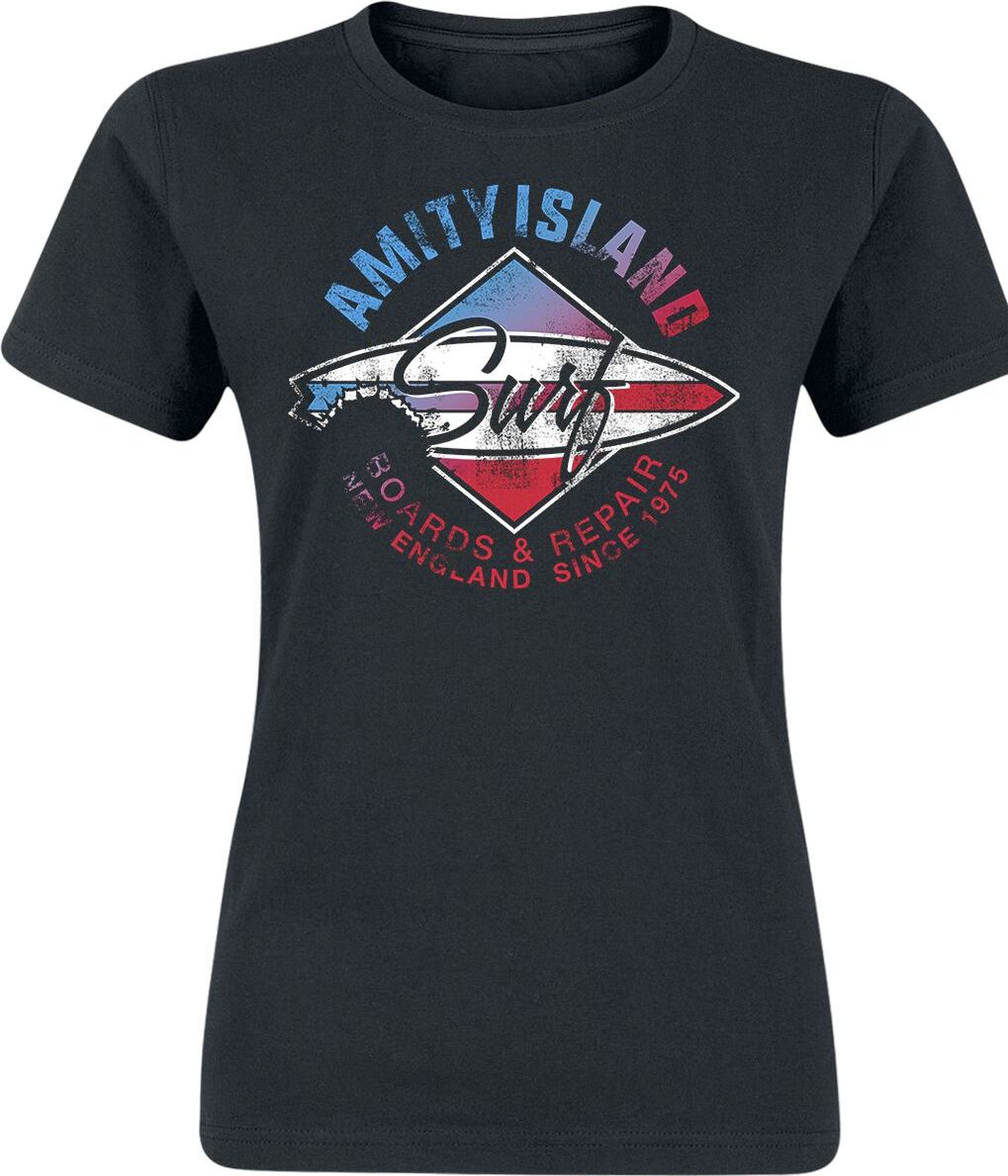 Der weisse Hai Amity Island Dámské tričko černá - Merchstore.cz