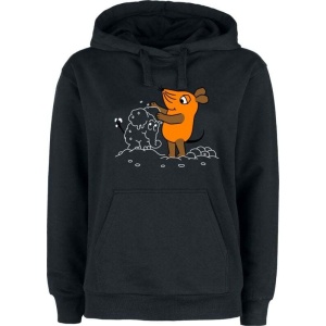 Die Sendung mit der Maus Die Maus Dámská mikina s kapucí černá - Merchstore.cz