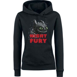 Drachenzähmen leicht gemacht Dragons Night Fury Dámská mikina s kapucí černá - Merchstore.cz