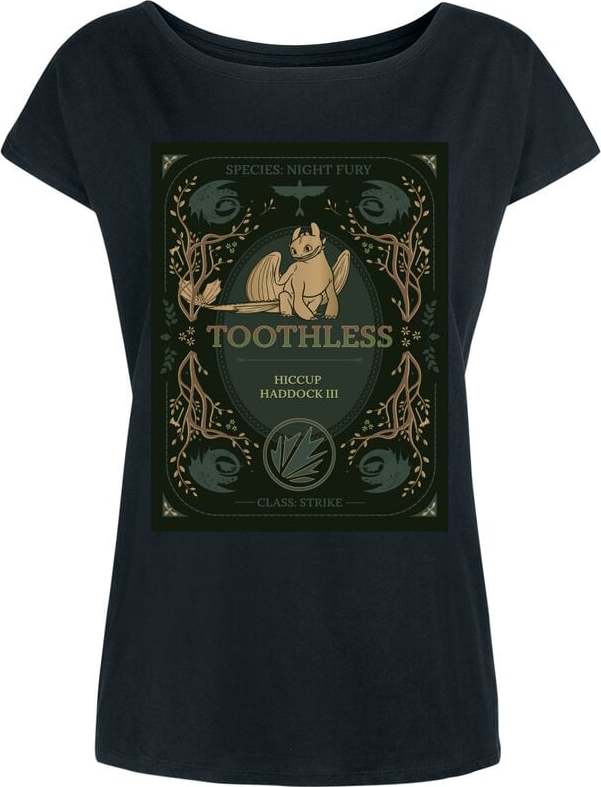 Drachenzähmen leicht gemacht Dragons Species Night Fury Dámské tričko černá - Merchstore.cz