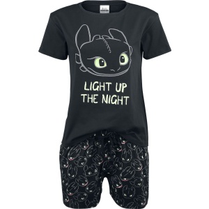 Drachenzähmen leicht gemacht Ohnezahn - Light Up pyžama černá - Merchstore.cz