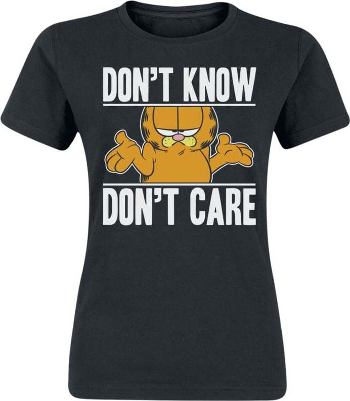 Garfield Don`t Know - Don`t Care Dámské tričko černá - Merchstore.cz