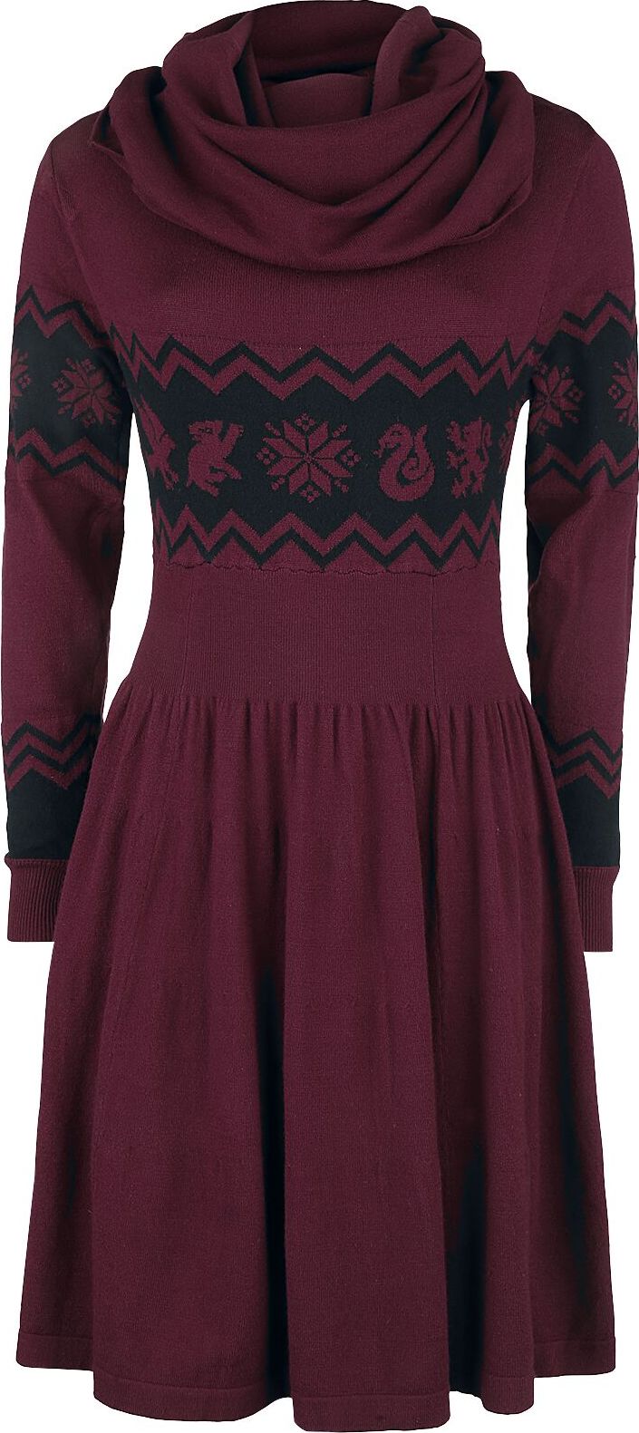 Harry Potter Häuser Šaty bordová/cerná - Merchstore.cz