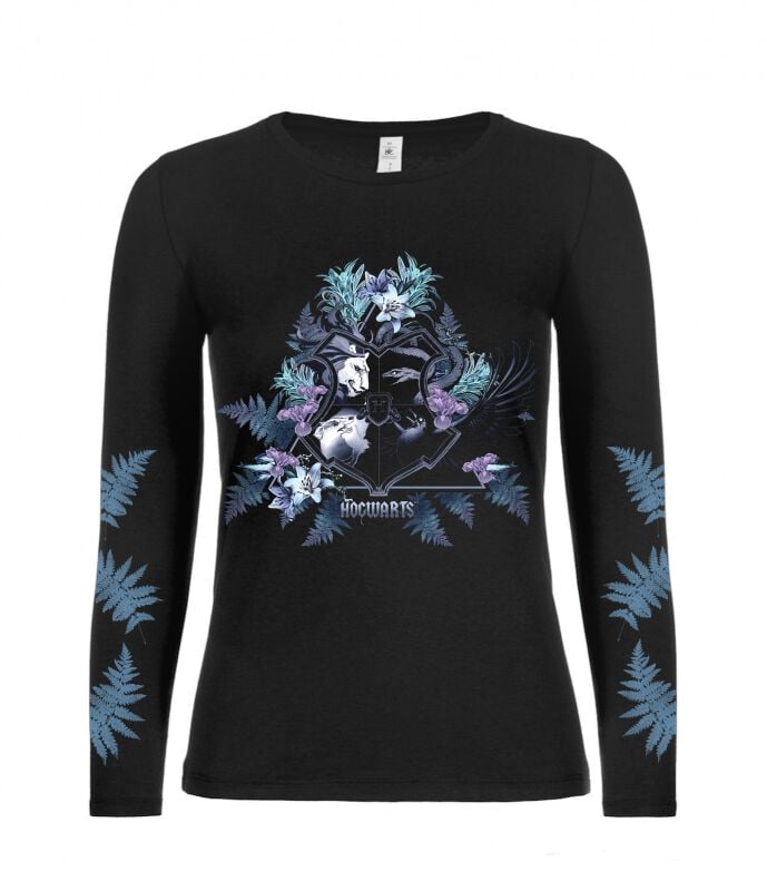 Harry Potter Hogwarts Dámské tričko s dlouhými rukávy černá - Merchstore.cz