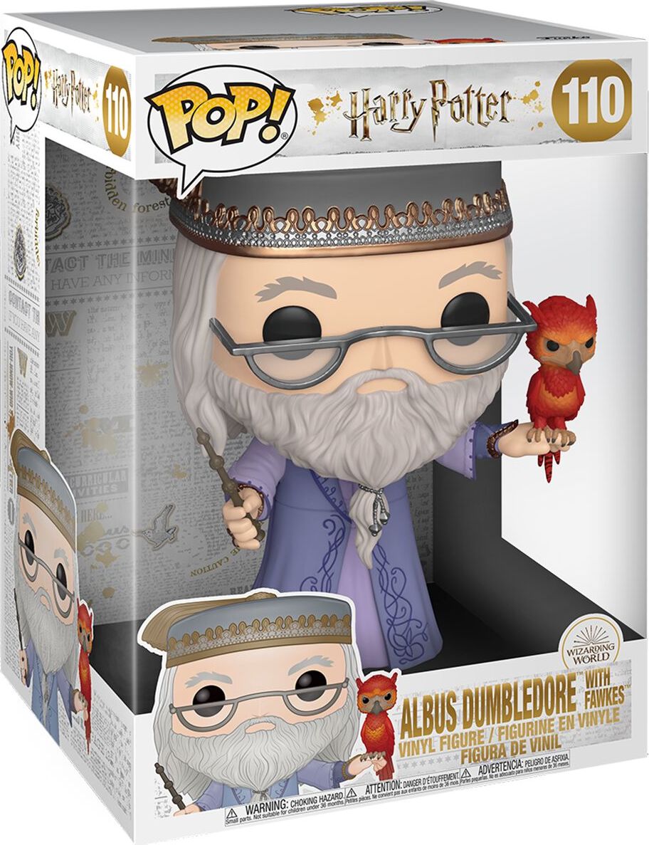 Harry Potter Vinylová figurka č. 110 Dumbledore With Fawkes (Jumbo Pop!) Sberatelská postava standard - Merchstore.cz