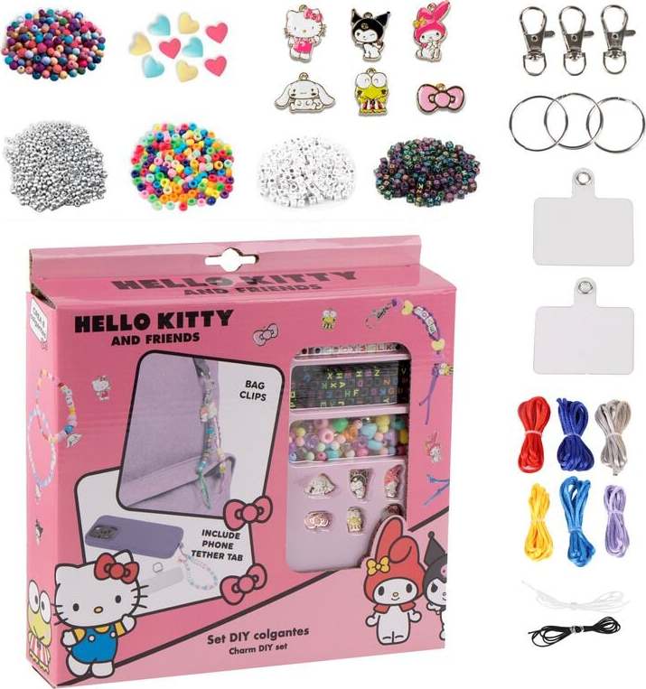 Hello Kitty DIY sada s přívěsky Hello Kitty and Friends Přívěsek vícebarevný - Merchstore.cz