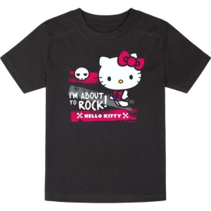 Hello Kitty Metal-Kids - I'm About To Rock detské tricko černá