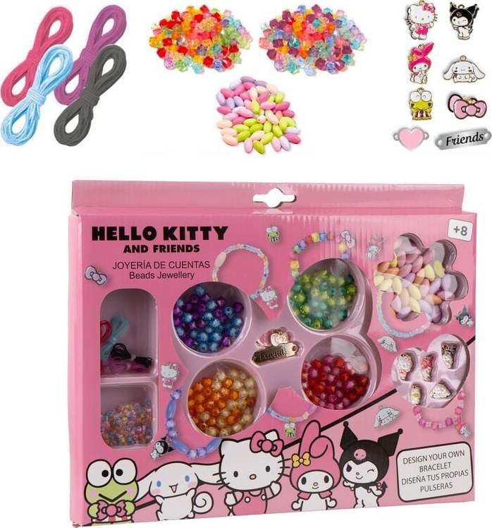 Hello Kitty Sada korálků Hello Kitty and Friends náramek vícebarevný - Merchstore.cz