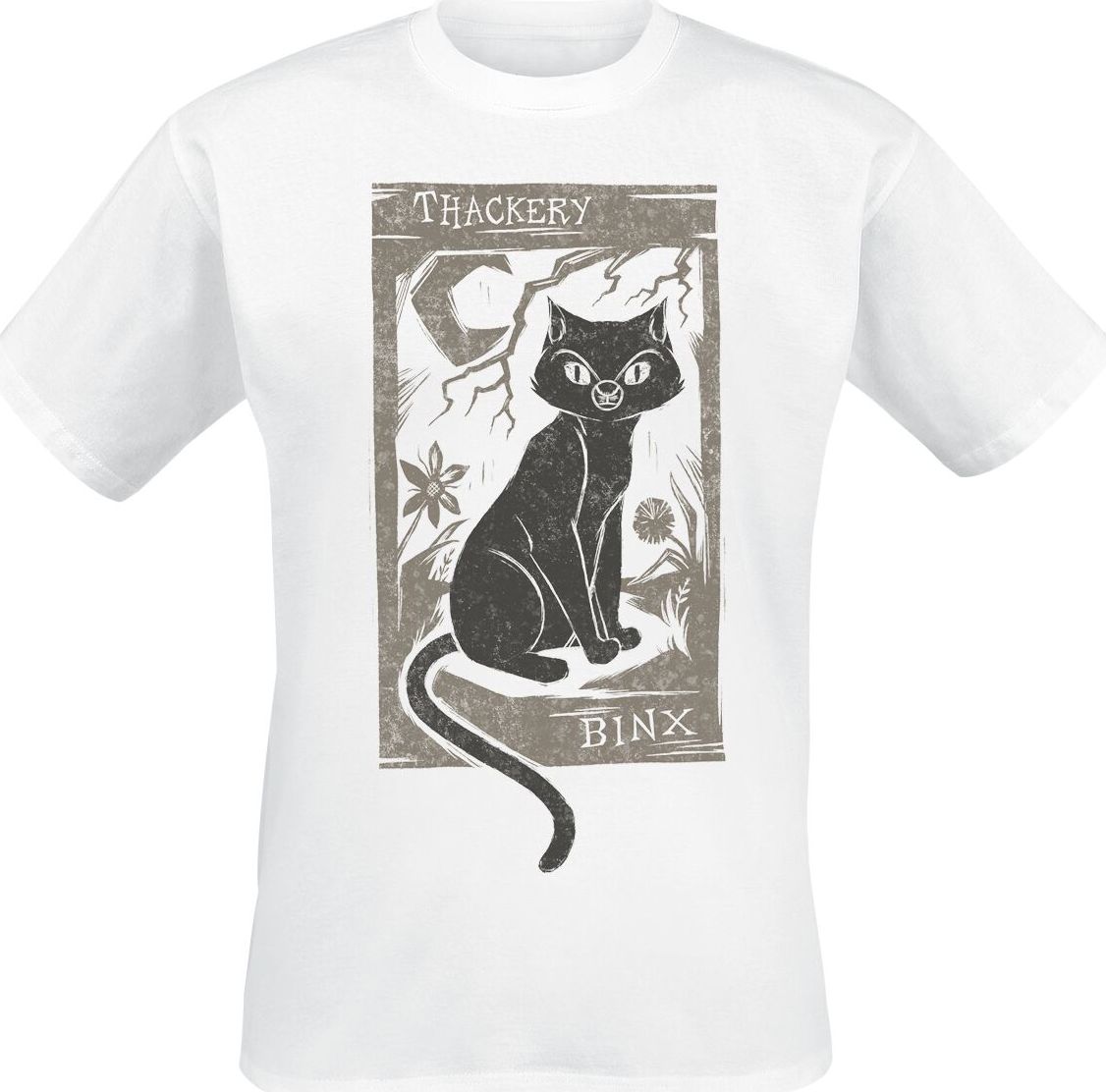 Hocus Pocus Woodcut Thackery Binx Tričko bílá - Merchstore.cz Hocus Pocus Woodcut Thackery Binx Tričko bílá - Merchstore.cz