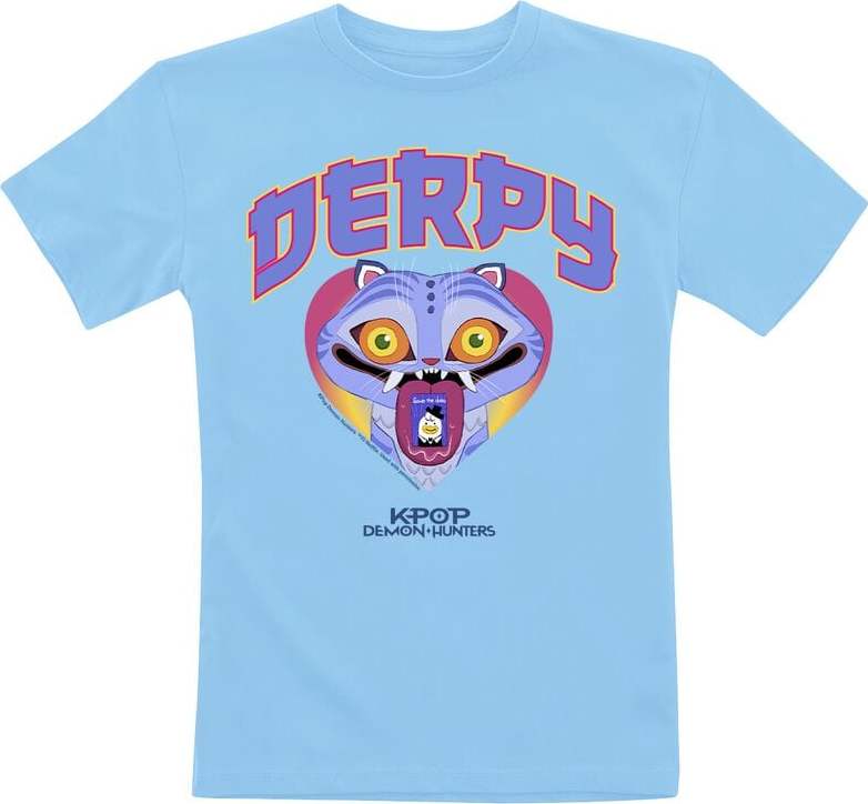 KPop Demon Hunters Derpy detské tricko světle modrá - Merchstore.cz KPop Demon Hunters Derpy detské tricko světle modrá - Merchstore.cz