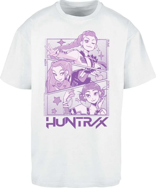 KPop Demon Hunters Huntrix Manga Panels Tričko bílá - Merchstore.cz KPop Demon Hunters Huntrix Manga Panels Tričko bílá - Merchstore.cz
