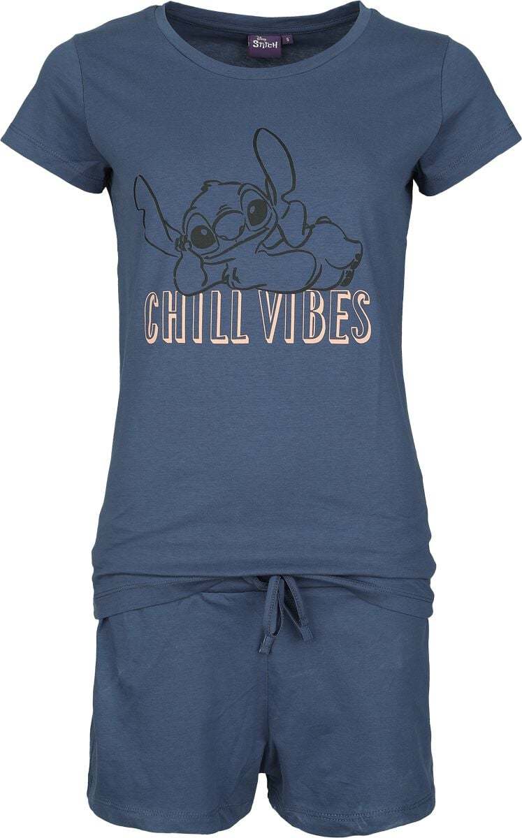 Lilo & Stitch Chill Vibes pyžama modrá - Merchstore.cz