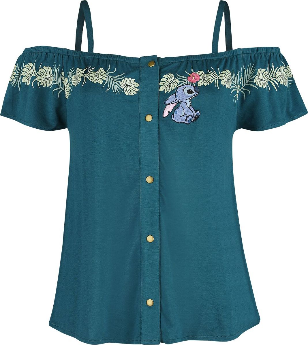 Lilo & Stitch Jungle Dámské tričko tmave zelená - Merchstore.cz Lilo & Stitch Jungle Dámské tričko tmave zelená - Merchstore.cz