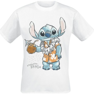 Lilo & Stitch Postcard from Stitch Tričko bílá - Merchstore.cz