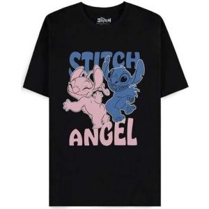 Lilo & Stitch Stitch and Angel Tričko černá - Merchstore.cz