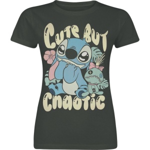 Lilo & Stitch Stitch Cute But Chaotic Dámské tričko charcoal - Merchstore.cz